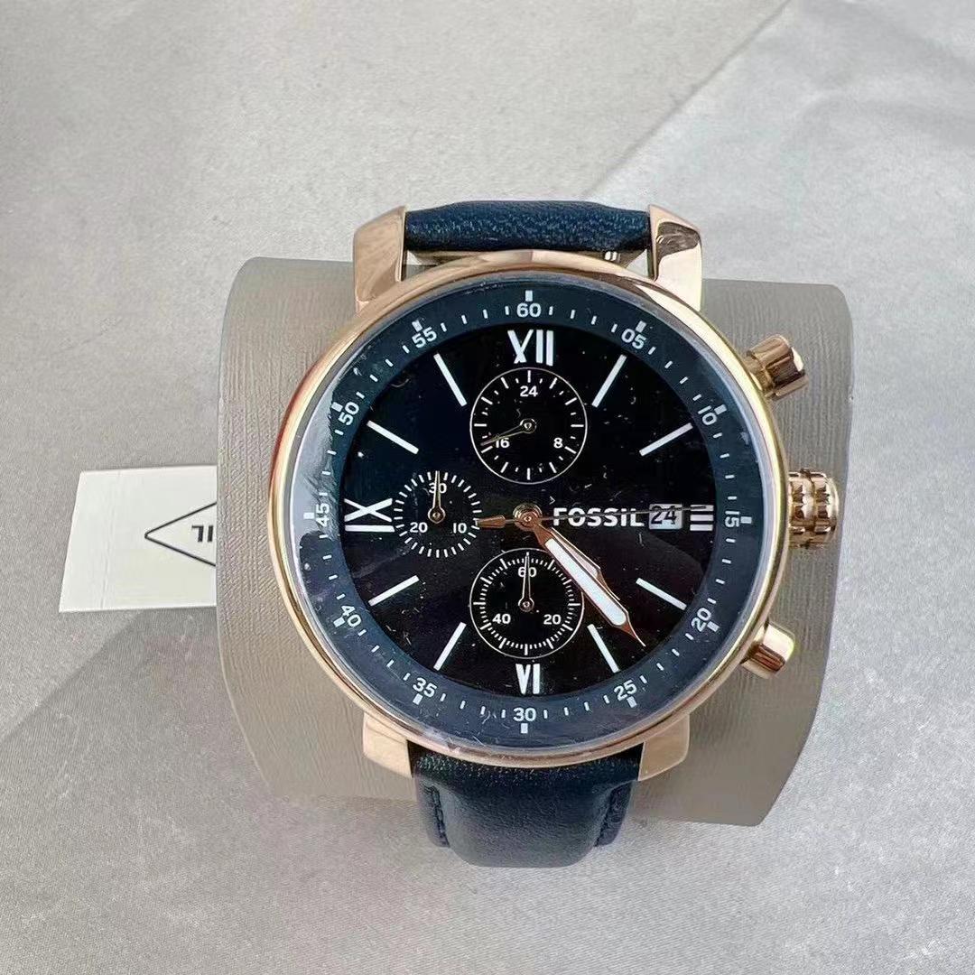 Fossil BQ1704 Rhett Chronograph Navy Leather Watch Fossil BQ1704 Rhett Chronograph Navy Leather Watch